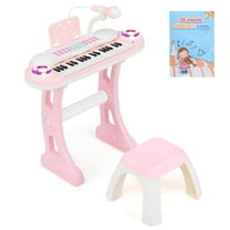 Costway 37-Key Kids Piano Keyboard Playset Electronic Organ Light Pink
