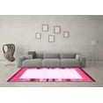 thumbnail image 3 of Ahgly Company Indoor Round Solid Pink Modern Area Rugs, 5' Round, 3 of 4