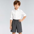 thumbnail image 4 of TGPMGRZ Boys Uniform Shorts for Back to School Dress Shorts Casual with Pockets 3-14Y Z01 Dark Gray 6-7 Years, 4 of 4