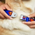 thumbnail image 2 of DC Comics Pet Collar, Dog Collar Metal Seatbelt Buckle, Superman Shield Blue, 13 to 17 Inches 1.5 Inch Wide, 2 of 9