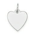 thumbnail image 1 of Beautiful 14k White Gold Plain .013 Gauge Engravable Heart Charm, 1 of 1
