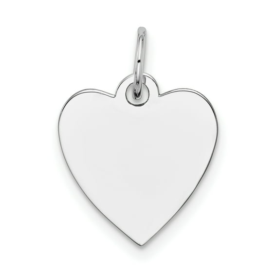 Beautiful 14k White Gold Plain .013 Gauge Engravable Heart Charm