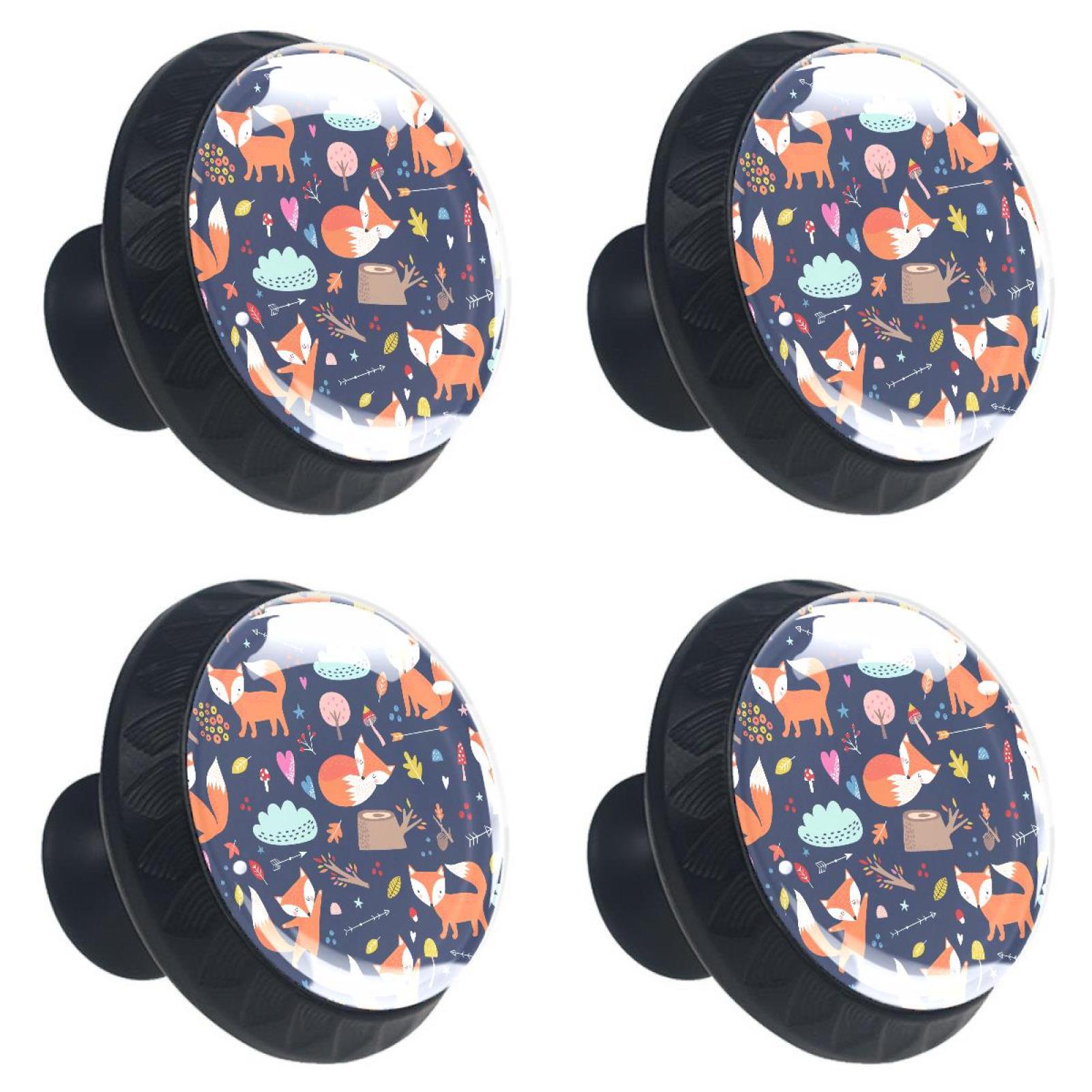 4 Pcs Fox Knobs for Kitchen Cupboard Dresser Bookcase Drawer