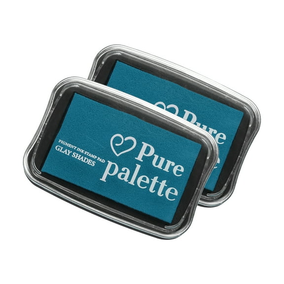 Uxcell 2 Pcs 1.8 x 3" Washable Finger Ink Pad for Rubber Stamps Craft, Blue