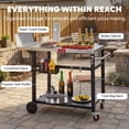 thumbnail image 4 of Feasto Pizza Oven Table, Stainless Steel Top, 4 Upgraded Containers, Lockable Wheels & All-in-One Prep & Storage System, 4 of 10
