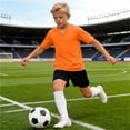 thumbnail image 4 of CHEEREAM Soccer Jersey For Boys Sportswear Short Sleeve V-Neck Tops Summer Mesh Quick Dry Athletic Blouse For Kids Active, 4 of 8