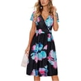 thumbnail image 2 of PENGXIANG Femmes Manches Courtes Casual Imprimé Floral Plage Maxi Robe en Vrac, 2 of 2