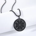 thumbnail image 5 of EUEAVAN Wicca Key of Solomon Pentacle Stainless Steel Talisman Men Black Necklace, 5 of 6