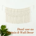 thumbnail image 4 of VOGOL Boho Macrame Window Valance with Leaf Pattern, Handmade Cotton Woven Curtain for Living Room Decor, 52" x 21", 4 of 7