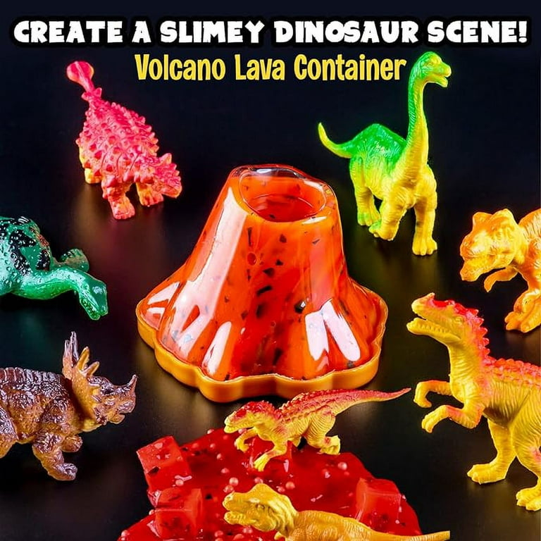 2 Dinosaur Slime Kits for Boys Girls: Dino Glow in The Dark DIY Slime kit  and Dino Chocolate Aroma Easy to Make Slime Kit - 24 Slimes 24 Dinosaurus  12