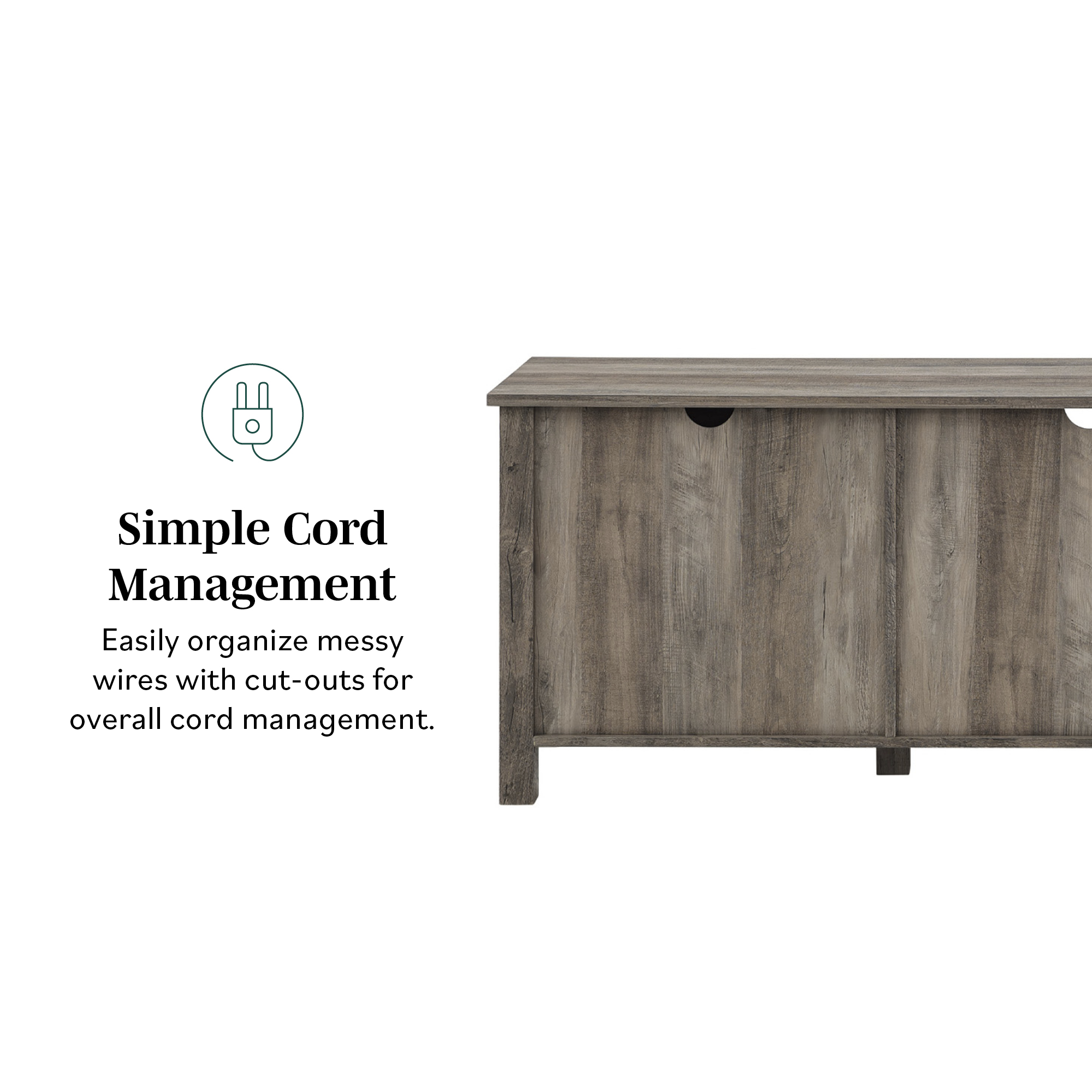 Walker Edison Modern Farmhouse TV Stand for TVs up to 80", Grey Wash - image 5 of 14