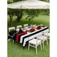 thumbnail image 4 of Outdoor Tablecloth with Umbrella Hole for Patio/Picnic/Party/Camping, Red American Flag Waterproof Table Cloth Rectangle Table Cover Washable, Vintage USA Flag Stars (60"x 102"), 4 of 9