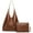 Brown, variant on Hobo Bags for Women Retro Vegan Leather Womens Leisure Large Tote Bag Shoulder Purses Handbag
