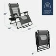 thumbnail image 2 of Best Choice Products Oversized Padded Zero Gravity Chair, Folding Outdoor Patio Recliner w/ Side Tray - Gray/Light Gray, 2 of 7