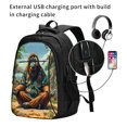 thumbnail image 2 of Balery Forest Meditating Gorilla Mochila con carga USB para hombre y mujer - Mochila impermeable y antirrobo para portátil con puerto USB para viajes, trabajo, estudios y universidad, 2 of 7