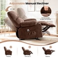 thumbnail image 5 of JMYMRY Rocker Recliner Chair with Vibration Massage and Heating, Cup Holders and Side Pockets, Adjustable Lounge Chair for Living Room, Brown, 5 of 8