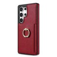 thumbnail image 5 of For Samsung Galaxy S25 Ultra Wallet Case with Card Holder, 360°Rotation Ring Holder Kickstand, Premium PU Leather RFID Blocking Card Pocket Protective Cover For Samsung Galaxy S25 Ultra, Red, 5 of 6