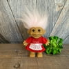 Vintage Valentine's Day Troll {Love Troll} Russ Berrie {I love you this much Gift Troll} Vintage Troll Doll Pink Hair 5 inch troll Love Gift
