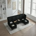 thumbnail image 3 of GVN Seat Couch with Freely Combinable 6-Seat and Chaise, Comfy Soft with U Shaped Oversized and Storage Ottoman for Home, Apartment, Office, Black, 3 of 8