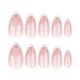 thumbnail image 2 of Uñas postizas almendradas blancas con punta francesa, cortas, color rosa nude con rayas doradas 3D, 24 unidades., 2 of 5