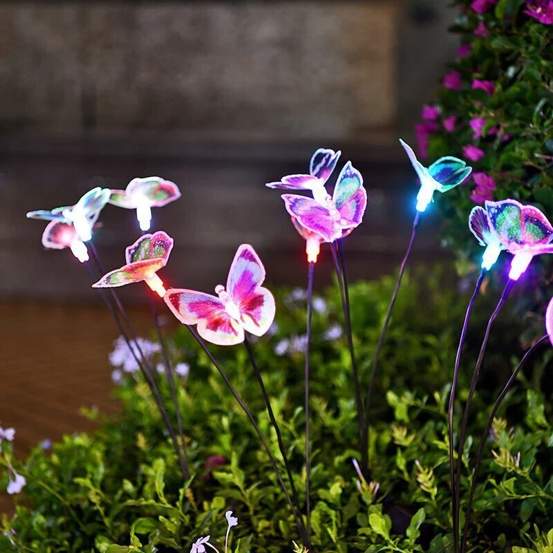 PURELY- Solar Garden Lights Butterflies Outdoor Waterproof Led Stake Lamp Yard Deco