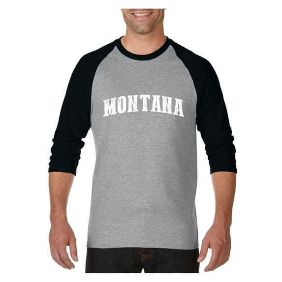 MmF - Mens Raglan Sleeve Baseball T-Shirts, up to Size 3XL - Montana