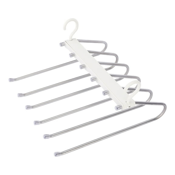Unique Bargains Space Saving Non Slip Metal Pants Hangers 2 Pcs White