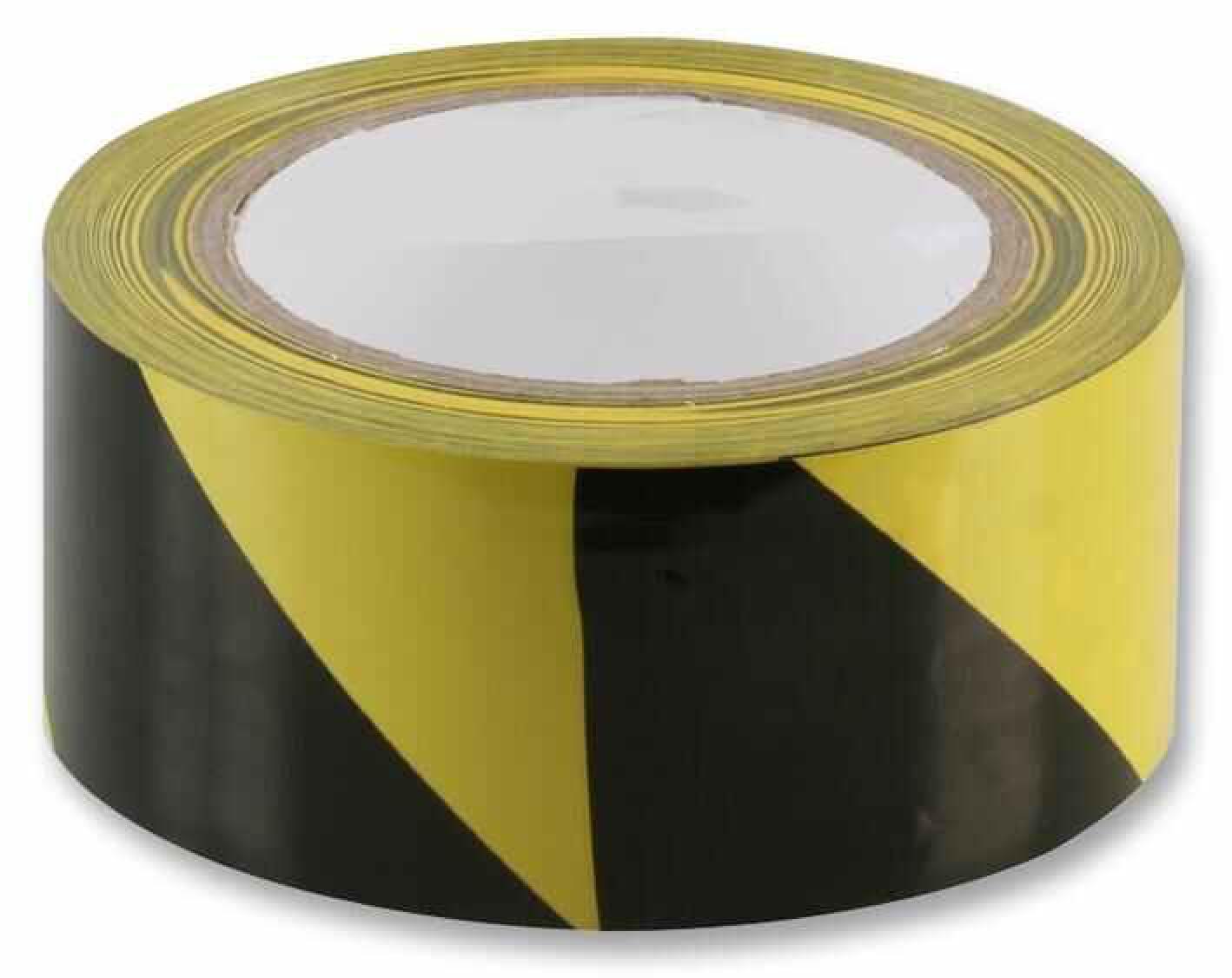 RARAION Vinyl Hazard / Floor Marking Tape 50mm x 33m, Black / Yellow