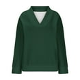 thumbnail image 5 of Womens Oversized V Neck Sweater Long Sleeve Cable Knit Tops Casual Loose Solid Color Pullover Sweatshirts (Green 3XL), 5 of 5