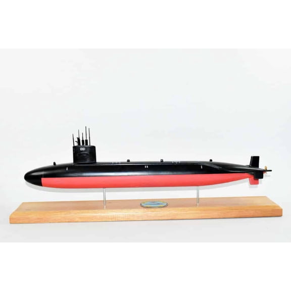 USS Lapon SSN-661 Submarine Model, US Navy, Scale Model, Mahogany, Sturgeon Class