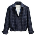 thumbnail image 2 of pstuiky camisa de manga larga para hombre, Camisa lisa de manga larga con solapa y bolsillo para hombre, informal, tipo cárdigan, blusa camisetas de hombre l, 2 of 4