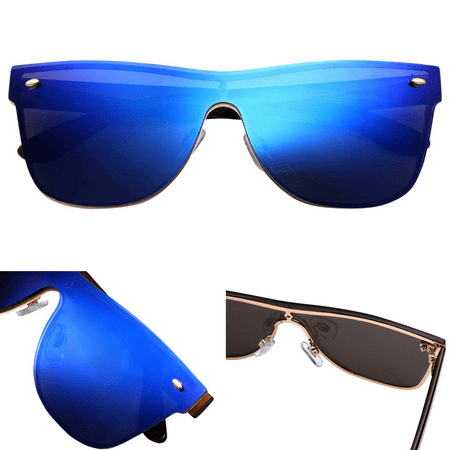 Oversized  Fashion Sun Glasses  - Revo Flat Lens for Easy, Lightweight Performance Sunwear  - 100% UV and UVB Protection  - For Men and Women
