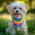thumbnail image 2 of Dog Bandana 1 Pack,Colorful Rainbow Tie Dye Spiral Pattern Bandanas for Dogs,Cat Bandana,Small/ Large Dog Bandana 2 Size,Dog Bandanas Girl Boy, 2 of 6