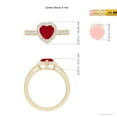 thumbnail image 5 of ANGARA Natural Heart-Shaped Ruby Halo Ring with Diamond Accents in 14K Yellow Gold for Women (Size-6mm) | July Birthstone, Birthday, Anniversary, Jewelry Gift for Women | Natural Ruby Ring, 5 of 9