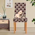 thumbnail image 4 of Yayeee 2 Pack Dining Chair Covers Stretch Parson Chairs Slipcovers Seat Protector, Checkered Stars Pattern, 4 of 6