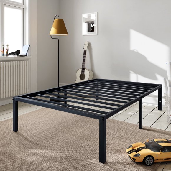 Amolife Cadre de Lit Plateforme en Métal Robuste Format Simple avec Grand Espace de Rangement sous le Lit de 16,5 Pieds'