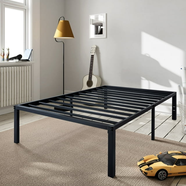 Amolife Cadre de Lit Plateforme en Métal Robuste Format Simple avec Grand Espace de Rangement sous le Lit de 16,5 Pieds'