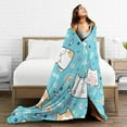 thumbnail image 5 of DouZhe Ultra-Soft Micro Fleece Lightweight Flannel Bed Blanket, Kawaii Cute Cats Cartoon Animals Print Cozy Warm Throw Blankets, 80"x60", 5 of 7
