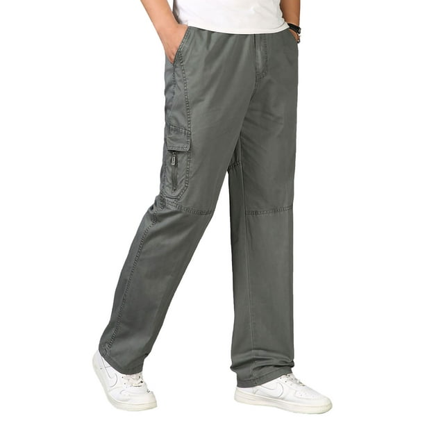Solid Drawstring Cargo Jogger Pants