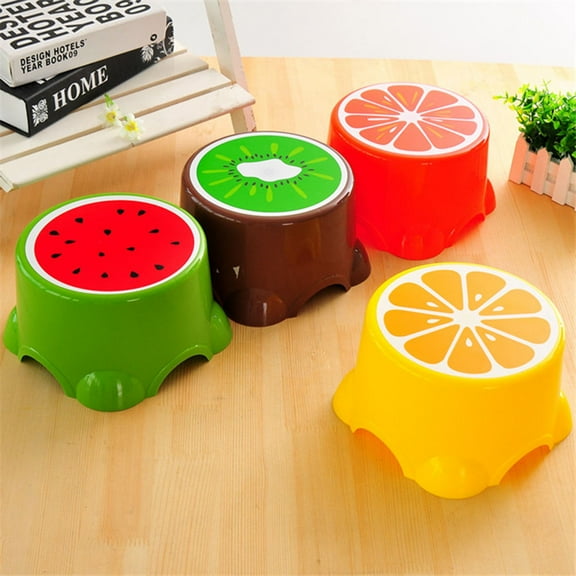 WRITWAA Durable Orange Fruit Themed Stool for Kitchen Bathroom Outdoor 2Pcs