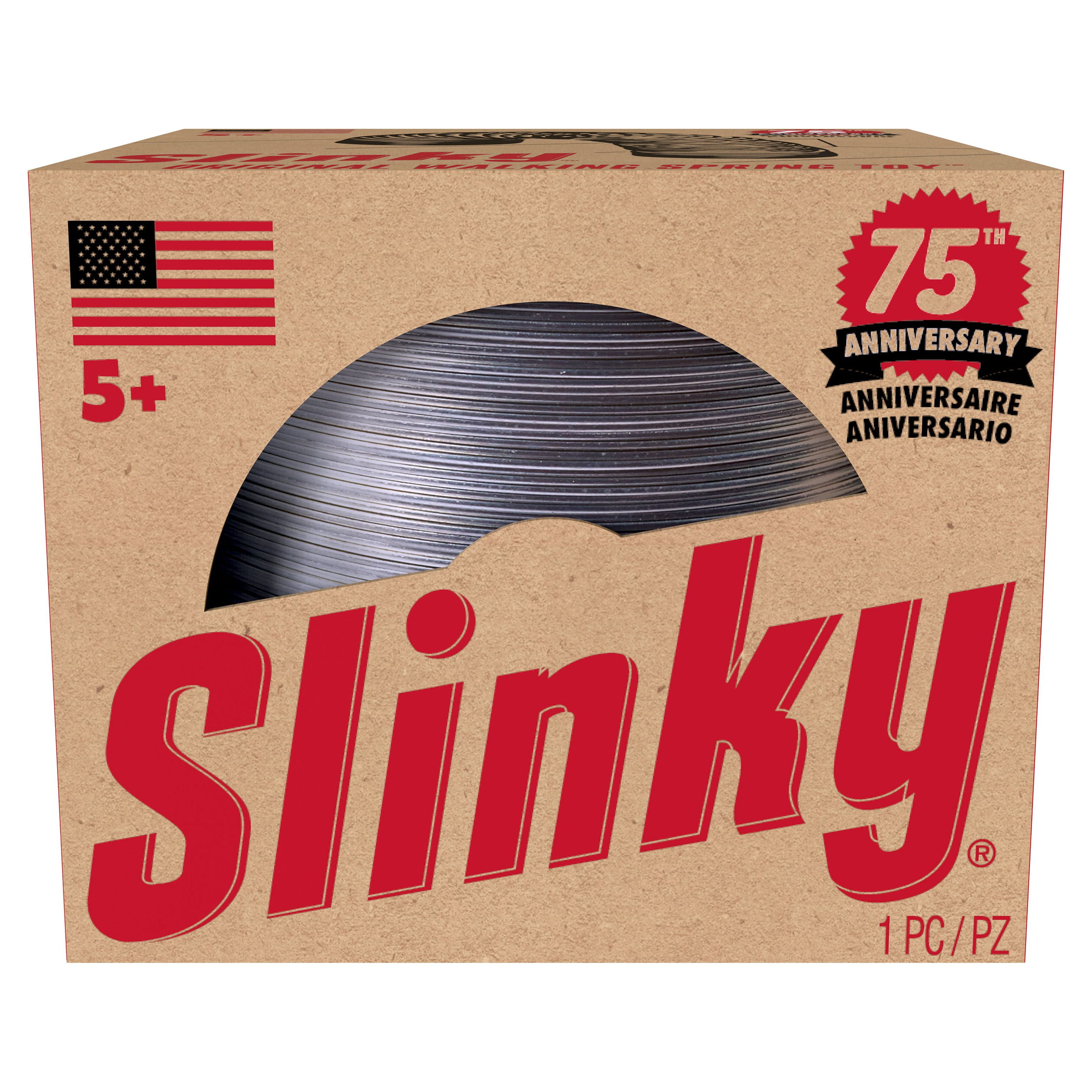 Retro Slinky the Original Walking Spring Toy, Silver Metal Slinky, Ages 5+