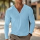 thumbnail image 1 of pstuiky Camisas para hombre de manga larga, Blusas y camisas de manga larga con cuello en V y colores lisos para hombre top de hombre xl, 1 of 7