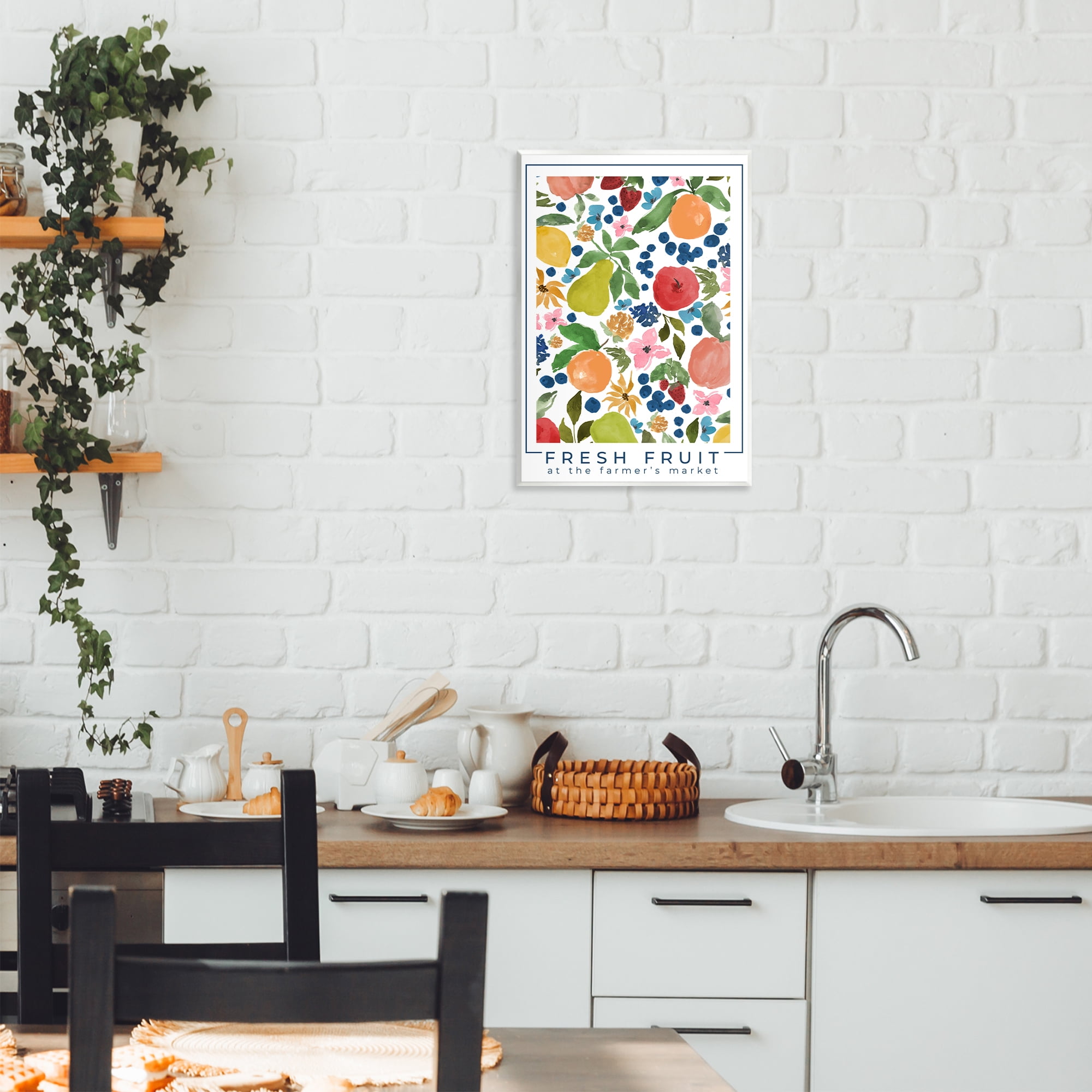 Stupell Industries Fresh Fruit Market Pattern Wall Plaque Art, design by Lucille Price