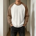 thumbnail image 2 of Gytharion Men's Color-blocking Sweatshirts Raglan Sleeve Solid Color Classic Pullovers Fall Comfortable Pullover Tops, 2 of 5