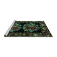 thumbnail image 2 of Ahgly Company Machine Washable Indoor Square Medallion Turquoise Blue French Area Rugs, 5' Square, 2 of 4
