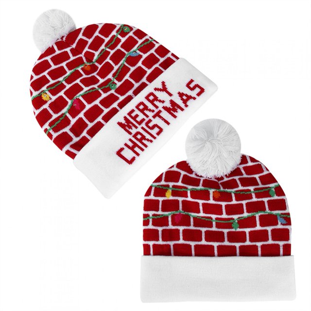 Gorro navideño, gorro navideño tejido suave, cálido y luminoso, gorro navideño tejido, artesanía superior