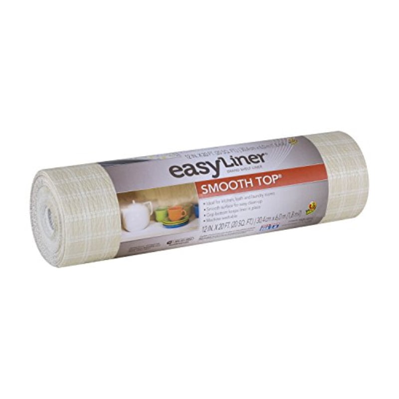 duck brand 1248511 smooth top easy liner nonadhesive shelf liner, 12inch x 20feet, plaid