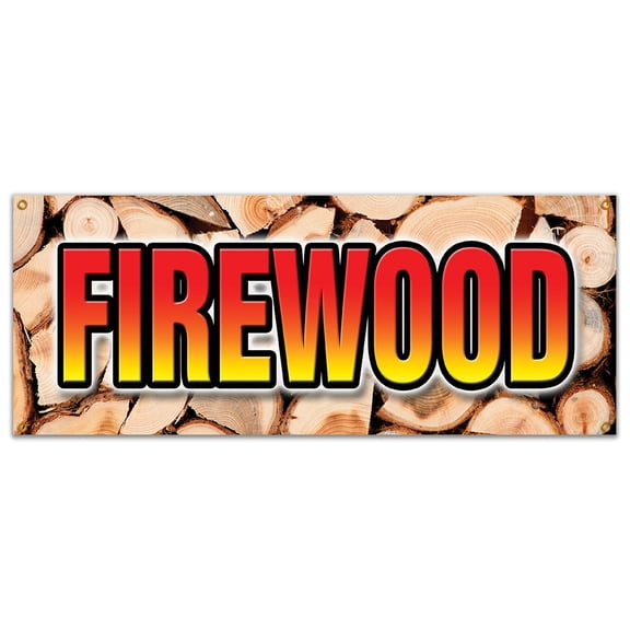 SignMission B-Firewood 18 x 48 in. Firewood Banner Sign