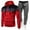 Red, variant on Letdown Mens 2 Piece Jacquard Sweatsuit Outfits Full Zip Sweatsuits for Men Athletic Jogging Suit Workout Sports Set Sportswear (Dark Gray, XL)