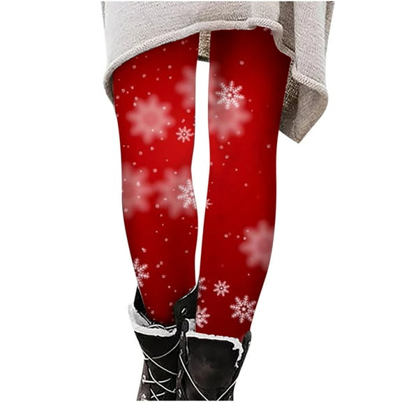 ICHUANYI Women's Trendy Christmas Print Elasticity Running Pants Fall Workout Leggings Yoga Pants Gifts